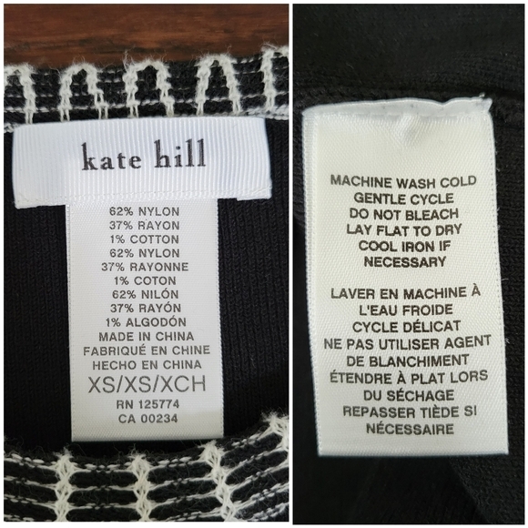 Kate Hill black sleeveless knit top sweater w/ crochet hem- size XS - Picture 5 of 7